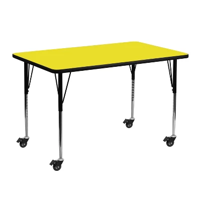 Emma And Oliver Mobile 24x48 Rectangle HP Laminate Adjustable Activity Table 6 Emma And Oliver Mobile 24x48 Rectangle HP Laminate Adjustable Activity Table - Image 4