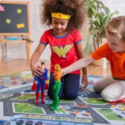 KC CUBS | Justice League Boy & Girl Kids Metropolis City Road Car Vehicle Traffic Educational Learning & Game Nursery Classroom Rug -Children Products Store GUEST 79b49aea b8b4 400f abc0 323a4f0116df