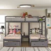 Full Over Twin & Twin Bunk Bed, Gray - ModernLuxe 1 Full Over Twin & Twin Bunk Bed, Gray - ModernLuxe -Children Products Store GUEST 79b7c013 7d50 4adf bc02 4059ce6bb4d7