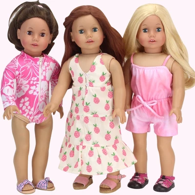 Sophia’s Pineapple Print Maxi Dress For 18" Dolls, Ivory 5 Sophia’s Pineapple Print Maxi Dress For 18" Dolls, Ivory - Image 3