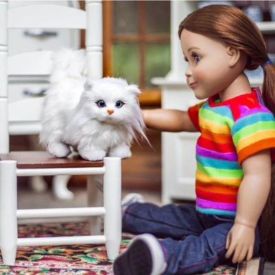 The Queen's Treasures White Long Hair Kitty Cat Pet For 18 Inch Dolls 4 The Queen's Treasures White Long Hair Kitty Cat Pet For 18 Inch Dolls - Image 2