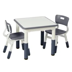 ECR4Kids Square Resin Dry-Erase Adjustable Activity Table With 2 Chairs (3-Piece Set) -Children Products Store GUEST 7cb37d1e 626a 4945 8f87 c3cfc4aaf994