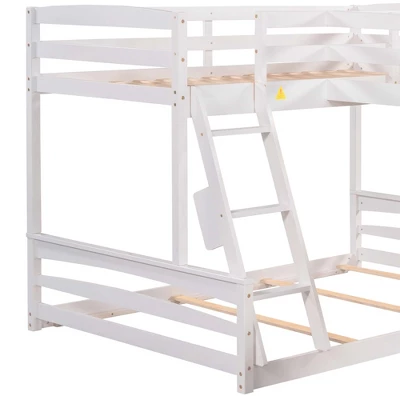 Twin Over Full Bunk Bed With Twin Size Loft Bed With Desk, Slide And Full Length Rail - ModernLuxe 10 Twin Over Full Bunk Bed With Twin Size Loft Bed With Desk, Slide And Full Length Rail - ModernLuxe - Image 8
