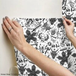 Stranger Things Hellfire Club Peel And Stick Wallpaper Red - RoomMates -Children Products Store GUEST 7e4403e3 bf55 4f45 b8a8 57e690c9a64d