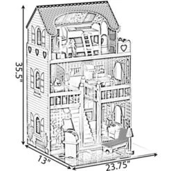 ShpilMaster Wooden Doll House With Toys And Furniture Accessories With LED Light For Ages 3+ -Children Products Store GUEST 80db19f0 0889 4bd2 a30c b6c9407ac1db