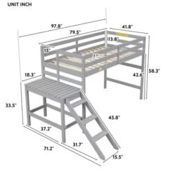 Loft Bed With Platform And Ladder - ModernLuxe -Children Products Store GUEST 816042f2 f9b3 42a2 bd4b 560417f93d5e