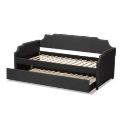 Twin Ally Fabric Upholstered Sofa Daybed With Roll Out Trundle Guest Bed Dark Gray - Baxton Studio 13 Twin Ally Fabric Upholstered Sofa Daybed With Roll Out Trundle Guest Bed Dark Gray - Baxton Studio -Children Products Store GUEST 81e1d57d c8da 4591 a979 d60a2a7b5063