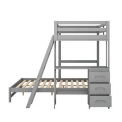 Twin Over Full Bunk Bed With Built-in Desk, Ladder And Three Drawers-ModernLuxe -Children Products Store GUEST 83358152 00b5 491c 86dc 8eadced5988e