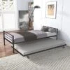 Twin Over Twin Metal Bunk Bed With Trundle Bed And Ladders-ModernLuxe 2 Twin Over Twin Metal Bunk Bed With Trundle Bed And Ladders-ModernLuxe -Children Products Store GUEST 8492d40e 4210 4832 8ba4 a96f9a8c9c14