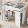 Wood Loft Bed With Wardrobes And 2-Drawer Desk With Cabinet-ModernLuxe -Children Products Store GUEST 890e3a6f bb14 4ada ae5f 55e47005166d