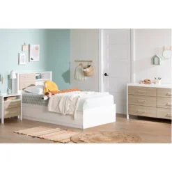 Munich 2 Drawer Nightstand - White/Soft Elm - South Shore -Children Products Store GUEST 8973778e 4fcb 4eab b4ee 882b9d4d2670