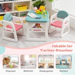 Costway 3-Piece Kids Table And Chair Set Toddler Activity Study Desk With Building Blocks 19 Costway 3-Piece Kids Table And Chair Set Toddler Activity Study Desk With Building Blocks -Children Products Store GUEST 8a106d56 6a38 4d81 9efe 8928ecf71da5