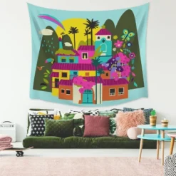 Encanto Casa Madrigal Tapestry Black/Pink/Blue - RoomMates -Children Products Store GUEST 8b6a90d7 7b0c 4a18 9e01 0ff41edfd561