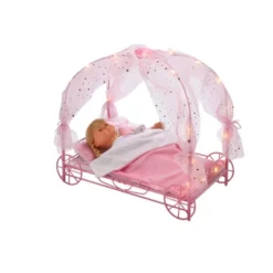 Badger Basket Royal Carriage Metal Doll Bed With Canopy Bedding And LED Lights - Pink/White/Stars -Children Products Store GUEST 8f89e4bf 8c5b 4fff 900a dbdc21011eff