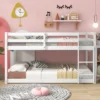 Twin Over Twin Floor Bunk Bed With Ladder And Safety Guardrail-ModernLuxe -Children Products Store GUEST 8fc08e4e ea16 4770 8b0a 0a7e4f8da44b