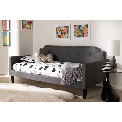 Twin Packer Fabric Upholstered Sofa Daybed Gray - Baxton Studio 7 Twin Packer Fabric Upholstered Sofa Daybed Gray - Baxton Studio - Image 5