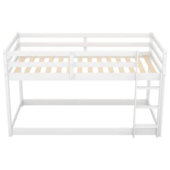 Twin Over Twin Floor Bunk Bed With Ladder - ModernLuxe -Children Products Store GUEST 9043a984 3c32 4276 a05d ad96aab41cbb