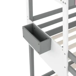 Twin Over Twin Car-Shaped Bunk Bed With Wheels, Drawers And Shelves, Gray - ModernLuxe -Children Products Store GUEST 90b12642 0ee3 42c1 9360 d44c31bd6c0a