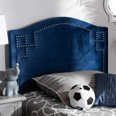 Twin Aubrey Velvet Headboard Blue - Baxton Studio 5 Twin Aubrey Velvet Headboard Blue - Baxton Studio - Image 3