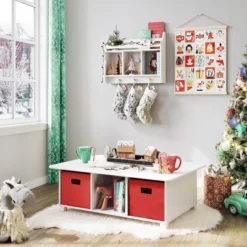 Kids' Book Nook Wall Shelf With Cubbies And Book Rack White - RiverRidge Home -Children Products Store GUEST 9306eb4e 62ed 481d 9b1e 709a72538c0c