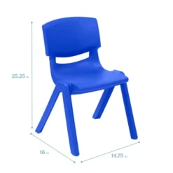 ECR4Kids Plastic School Stack Chair For Indoors And Outdoors, 14in Seat Height, 4-Pack