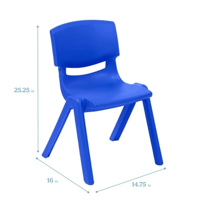 ECR4Kids Plastic School Stack Chair For Indoors And Outdoors, 14in Seat Height, 4-Pack 3 ECR4Kids Plastic School Stack Chair For Indoors And Outdoors, 14in Seat Height, 4-Pack