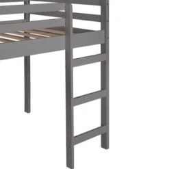 House Shape Twin Size Loft Bed With Slide, Gray - ModernLuxe -Children Products Store GUEST 956f098b 8f1d 4b54 890e 7c8fd3fb27e5