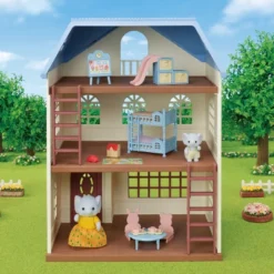Calico Critters Sky Blue Terrace Gift Set, Dollhouse Playset With Figures, Furniture And Accessories