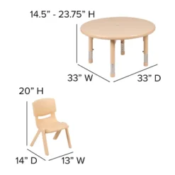 Emma And Oliver 33" Round Plastic Height Adjustable Activity Table Set With 2 Chairs -Children Products Store GUEST 993dfe1f 5b65 4ee8 a305 3f97541f5bee