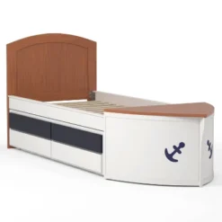 Twin Collindale Boat Design Kids' Bed With Trundle White/Oak - MiBasics -Children Products Store GUEST 9ba24907 0adc 4ade 9c4a 623fcb1da8ab
