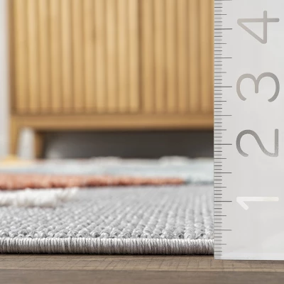 NuLOOM Journee Rocket Ship High-Low Kids Tasseled Area Rug 4 NuLOOM Journee Rocket Ship High-Low Kids Tasseled Area Rug - Image 2