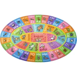 KC CUBS Boy & Girl Kids ABC Alphabet W/ Animals & Sounds Educational Learning & Fun Game Play Nursery Bedroom Classroom Oval Rug Carpet -Children Products Store GUEST a36e1d4c e386 4d6e ad05 68fbc8548434