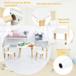 Costway Kids Wooden Table & 2 Chairs Set Children Activity Table Set -Children Products Store GUEST a37d7991 03c4 4fa4 bd00 aa142f4e54cb