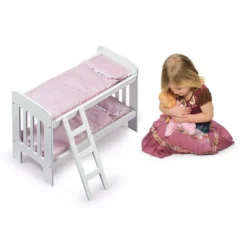 Badger Basket Doll Bunk Bed With Bedding, Ladder, And Free Personalization Kit - White/Pink/Gingham -Children Products Store GUEST a3913fc4 0135 4593 816d 5b8ed2b1f9ec