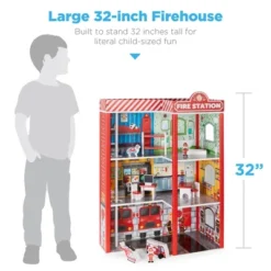 Best Choice Products 32in Kids 3-Story Pretend Wooden Fire Station Play Set Toy, W/ 2 Vehicles, 12 Accessories, 5 Rooms -Children Products Store GUEST a6fbbd73 4bce 4327 9d8c 2435be7ccec4