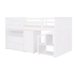 Twin Size Low Loft Bed With Storage Steps And Portable Desk-ModernLuxe -Children Products Store GUEST a7932844 887a 4906 b773 0cb8bd22cdfd