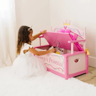 Princess Bench Seat With Storage - WildKin 5 Princess Bench Seat With Storage - WildKin - Image 3