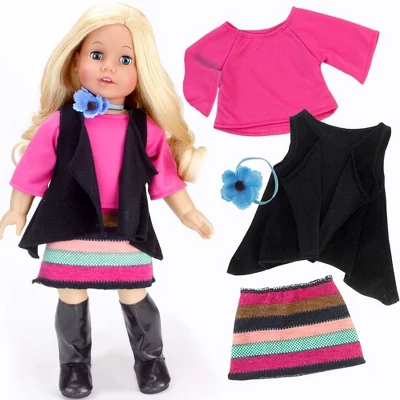 Sophia’s 9 Piece Winter Set For 18" Dolls, Blue/Black 7 Sophia’s 9 Piece Winter Set For 18" Dolls, Blue/Black - Image 5
