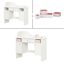Vito Makeup Desk With Drawer Pure White/Pink - South Shore 18 Vito Makeup Desk With Drawer Pure White/Pink - South Shore -Children Products Store GUEST ab562318 a964 4fe2 936c 5f0103f989db
