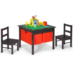 Costway 2-in-1 Kids Activity Table & 2 Chairs Set W/Storage Building Block Table -Children Products Store GUEST acb60129 586a 4f17 8060 0711ae44014b