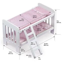 Badger Basket Doll Bunk Bed With Bedding, Ladder, And Free Personalization Kit - White/Pink/Gingham -Children Products Store GUEST ad333bb8 902f 40e3 abcb 62085f48b90f