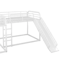 Full And Twin Size L-Shaped Metal Bunk Bed With Slide And Ladder-ModernLuxe -Children Products Store GUEST b2aff155 db6c 43b4 8487 338db58d0a27