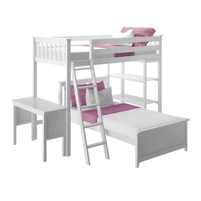 Max & Lily L-Shaped Twin Over Twin Bunk Bed With Bookcase And Desk 9 Max & Lily L-Shaped Twin Over Twin Bunk Bed With Bookcase And Desk - Image 7