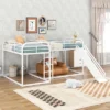 Full And Twin Size L-Shaped Metal Bunk Bed With Slide And Ladder-ModernLuxe -Children Products Store GUEST b3d82bde d297 4a2e 95a1 5a0364aace81