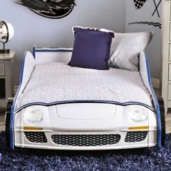 Twin Quessa Police Car Bed With Led Headlight Chair Black/White - HOMES: Inside + Out -Children Products Store GUEST b46f2ec7 b3f6 498a 9738 db825ef09763