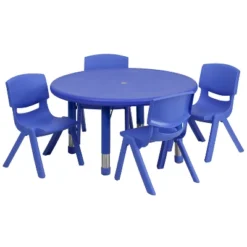 Flash Furniture 33" Round Plastic Height Adjustable Activity Table Set With 4 Chairs 21 Flash Furniture 33" Round Plastic Height Adjustable Activity Table Set With 4 Chairs -Children Products Store GUEST b4bff596 55e6 4b65 a3a1 9e18f9bf47f5