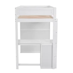 Wood Loft Bed With Wardrobes And 2-Drawer Desk With Cabinet-ModernLuxe -Children Products Store GUEST b7ab67f0 23a5 41f7 aa1f aa79b776ec02