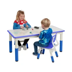 ECR4Kids Rectangle Dry-Erase Activity Table With 2 Adjustable Chairs, 3-Piece -Children Products Store GUEST b90a485e 88b4 4b75 9d49 92148b2145a4