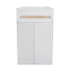 Wood Loft Bed With Wardrobes And 2-Drawer Desk With Cabinet-ModernLuxe -Children Products Store GUEST b9182b30 8b8e 46d7 817f da3e48a47d54