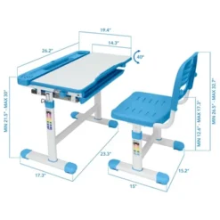 Mount-It! Kids Desk And Chair Set | Height Adjustable Ergonomic Children's School Workstation With Storage Drawer | Blue 17 Mount-It! Kids Desk And Chair Set | Height Adjustable Ergonomic Children's School Workstation With Storage Drawer | Blue -Children Products Store GUEST b9b29310 56c7 4ca8 9a43 3f963facdd3e